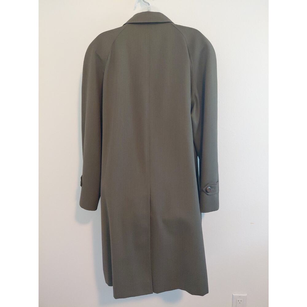 VTG Holt Renfrew "Samuel" Women Overcoat Green 12 Elevated Clean Closure Wool - Picture 4 of 13